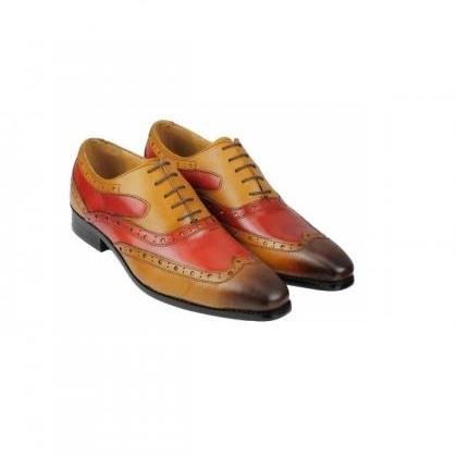 Multicolor Oxford Men Shoes Handmade Pure Leather..