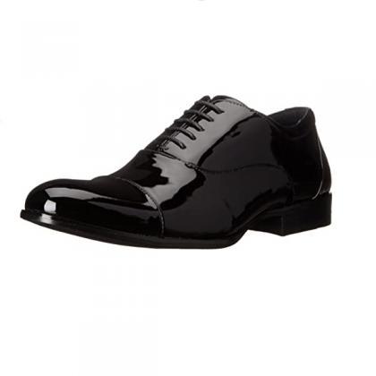 Patent Oxford Shoes For Men Cap Toe Lace Up..