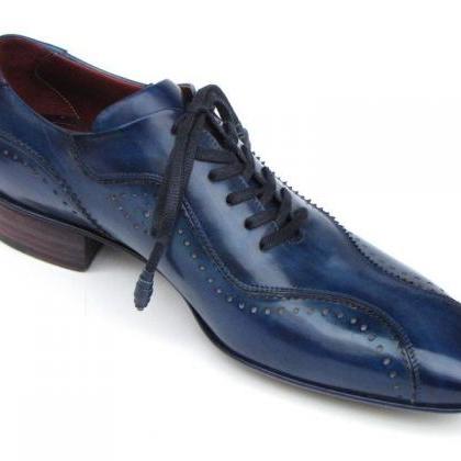 Made To Order Oxford Patina Navy Blue Lace Up..
