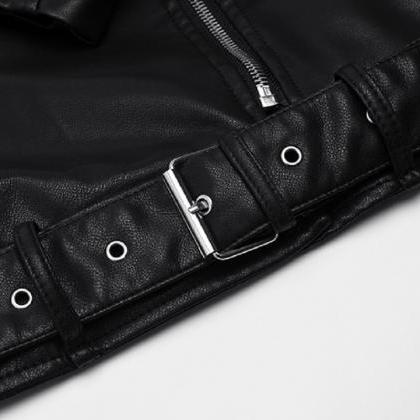 Motorbike Customize Belted Black Pure Leather..