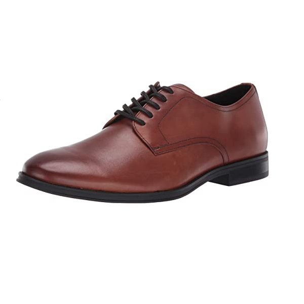 Casual Plain Toe Derby Men Shoes Lace Up Contrast Sole Genuine Leather Handmade