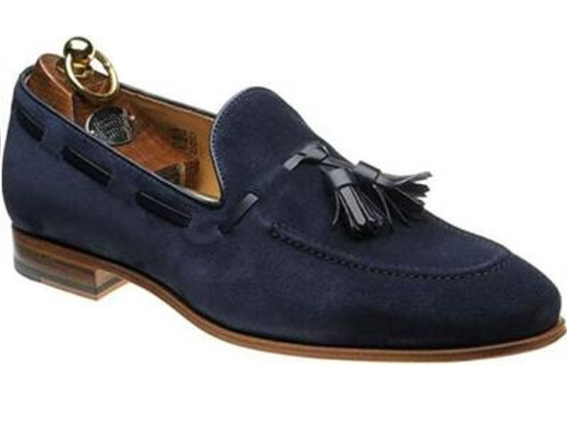 Handstitched Tassel Loafers For Men Premium Suede Leather Apron Toe ...